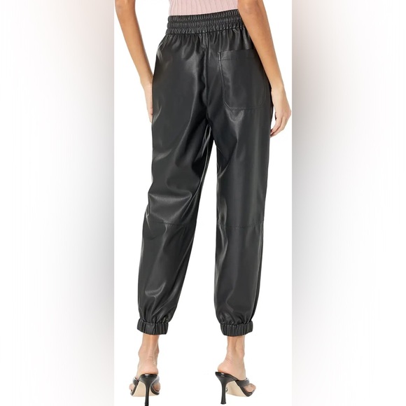 AG Adriano Goldschmied Pleather Nova Sweatpants / Joggers Black Size Small - Picture 6 of 11